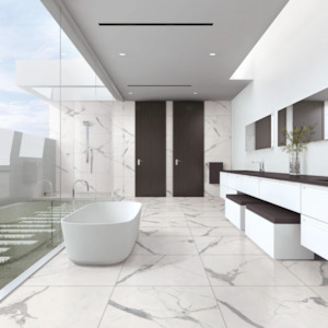 Tiles: ELLA WHITE PORCELAIN MATTE TILE 600X600MM - $49/SQM