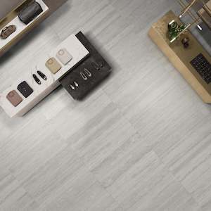 ARTISAN TRAVERTINE GREY PORCELAIN MATTE TILE 600X600MM - $59/SQM