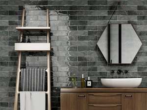 ASH GREY CERAMIC SUBWAY TILES 75X300MM | SPLASHBACK TILES