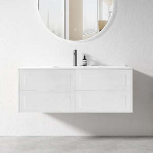 Vanities: HAMPTON WALL HUNG VANITY | 1500MM | SHAKER STYLE | PLYWOOD | SINGLE BASE CABINET ONLY