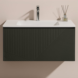 900MM DARK GREY WALL HUNG VANITY – PARALLEL AVO| MODERN FLOATING BATHROOM VANITY NZ