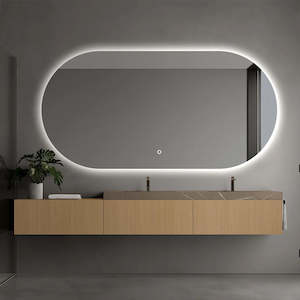 Products: BIANCA PREMIUM OVAL BACKLIT LED MIRROR 1400X700MM WITH DEMISTER - 3 COLOUR LIGHTS