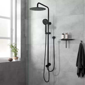 OPAL ROUND TWIN SHOWER COLUMN - MATTE BLACK