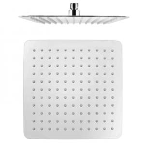 Rain Shower Heads: FUSION SQUARE ULTRA SLIM STAINLESS STEEL RAIN SHOWER HEAD - 4 COLOURS