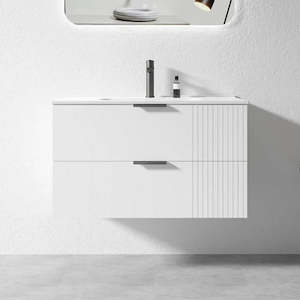 AURA WHITE 900MM WALL HUNG VANITY| PLYWOOD