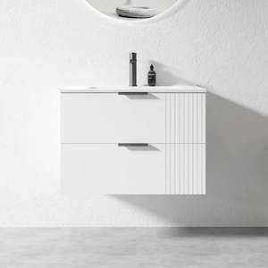 AURA WHITE 750MM WALL HUNG VANITY| PLYWOOD