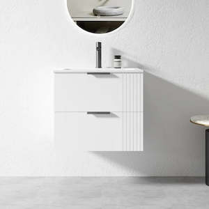 AURA WHITE 600MM WALL HUNG VANITY| PLYWOOD