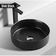 355mm Round Above-counter Ceramic Basin - Matt Black