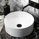 Round Gloss White Ceramic Art Basin