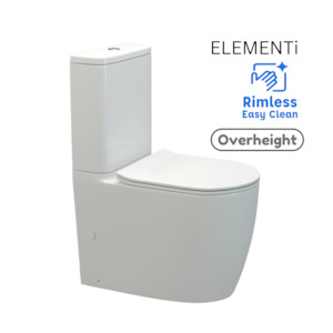 Toilet Suites: ELEMENTI UNO OVERHEIGHT CC BTW TOILET SUITE | TOP/BOTTOM INLET