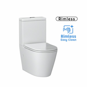 WARSAW COMPACT RIMLESS BACK TO WALL TOILET SUITE 605X375X825MM