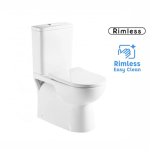 Toilet Suites: NOIR RIMLESS BACK TO WALL TOILET SUITE - GLOSS WHITE 680x380x860MM