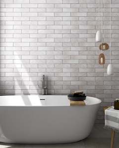 Subway Tiles: ALMOND BEIGE SUBWAY CERAMIC GLOSS TILES 75X300MM - $59/SQM
