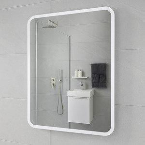 600x750MM ZEPHYR FRONT-LIT RECTANGULAR LED MIRROR WITH ROUND EDGES