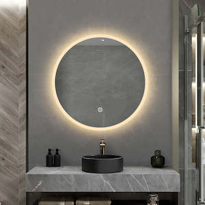 Mirrors And Mirror Cabinets: 900MM ELBA ROUND LED MIRROR BC| DEMISTER | 3 COLOUR LIGHTS | 20MM RIM