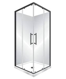 1000X1000MM SQUARE SLIDING DOORS SHOWER ENCLOSURE KIT - BLACK