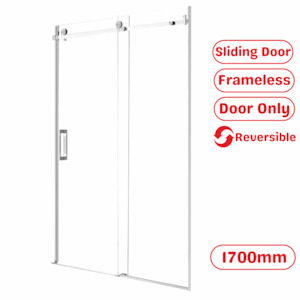 1700MM FRAMELESS SLIDING DOOR SHOWER GLASS- CHROME