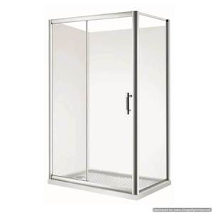 Shower Enclosure Kit: 1100X750MM CHROME SLIDING DOOR SHOWER KIT - 2 SIDED