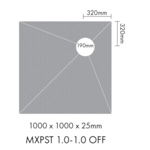 Shower Trays: MARMOX READY TO TILE - OVER SHOWER BASE 1000X1000MM - OFFSET DRAIN