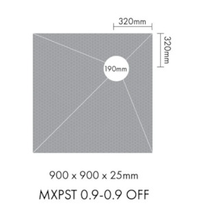 MARMOX READY TO TILE - OVER SHOWER BASE 900X900MM - OFFSET DRAIN