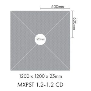 MARMOX READY TO TILE - OVER SHOWER BASE 1200x1200MM - CENTRE DRAIN