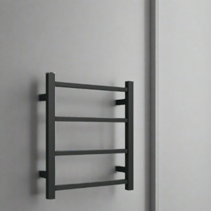 4 BAR SQUARE HEATED TOWEL RAIL DN 500H*420W*120D- MATTE BLACK