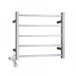 5 BAR SQUARE HEATED TOWEL RAIL 530H*600W*120D- CHROME