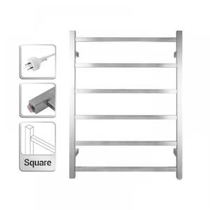 6 BAR SQUARE HEATED TOWEL RAIL 800H*600W*120D- CHROME