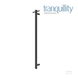 Tranquillity: TRANQUILLITY ROUND VERTICAL HEATED TOWEL BAR 1000MM | BRUSHED GUNMETAL