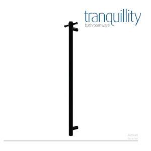 TRANQUILLITY ROUND VERTICAL HEATED TOWEL BAR 1000MM | BLACK