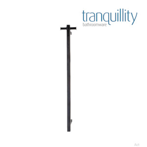 TRANQUILLITY SQUARE VERTICAL HEATED TOWEL BAR 1000MM | BRUSHED GUN METAL