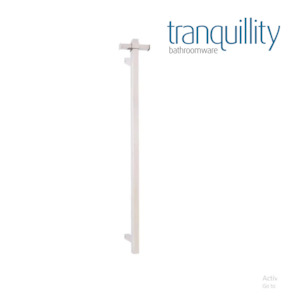 TRANQUILLITY SQUARE VERTICAL HEATED TOWEL BAR | 1000MM | BRUSHED STAINLESS