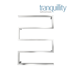 TRANQUILITY DESIGNER 5 BAR SQUARE HEATED TOWEL RAIL PSS POLISHED STAINLESS