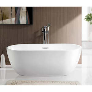Baths: 1700MM OVAL FREESTANDING BATH - WHITE GLOSS (ONLINE ONLY)