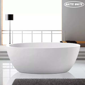 1500MM PILATO OVAL FREESTANDING BATH - MATTE WHITE (ONLINE ONLY)