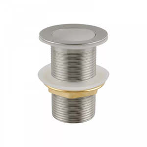 Pop Up Wastes: 32MM SOLID BRASS BASIN POP UP WASTE WITHOUT OVERFLOW - BRUSHED NICKEL