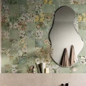 THE GARDENS GREEN DECO PORCELAIN TILE 200X200MM