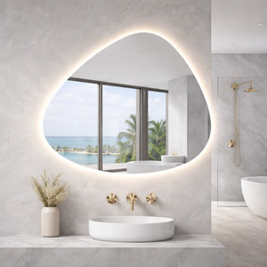 900X700MM ASYMMETRICAL BACKLIT LED BATHROOM MIRROR WITH DEMISTER
