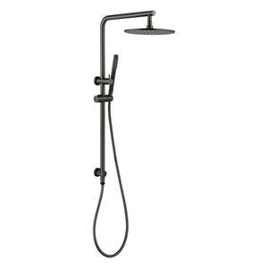ROUND TWIN SHOWER SET - BRUSHED GUNMETAL
