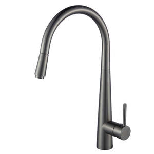 ROUND PULLOUT KITCHEN SINK MIXER - BRUSHED GUNMETAL