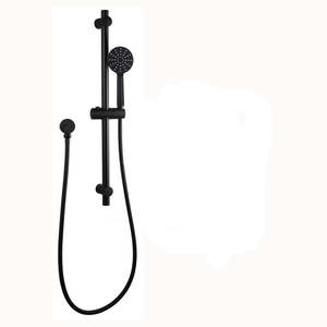 Shower Slides: ROUND SLIDE SHOWER WITH 3 FUNCTION HAND SHOWER- MATTE BLACK