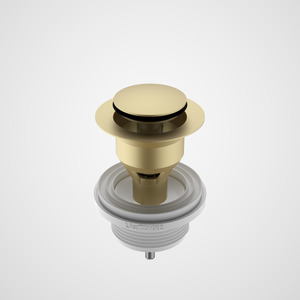 Products: CAROMA BASIN POP UP DISC PLUG & WASTE LONG - BRUSHED BRASS