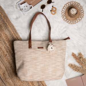 Hand Bags: Beige Beauty Everyday Tote