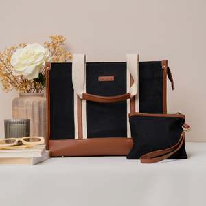 Hand Bags: Midnight Canvas Office Tote Bag