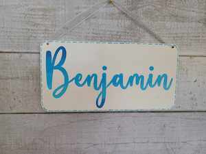 Products: Name Plaque in Blues - Made to order
