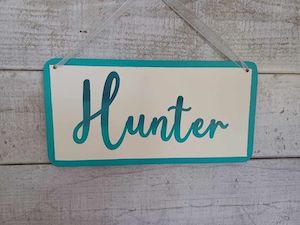 Name Plaque in Teal/blues - Made to order