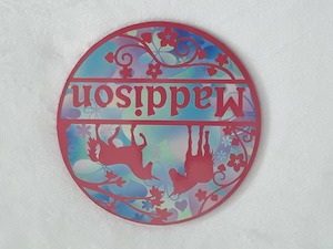 Unicorn themed name plaque - Made to order in any name.