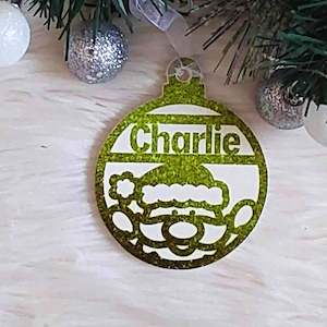 Christmas Decorations: Santa Christmas Decoration - Personalised in any name