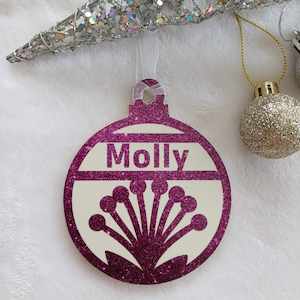 Christmas Decorations: Pohutukawa Christmas Decoration - Personalised in any name