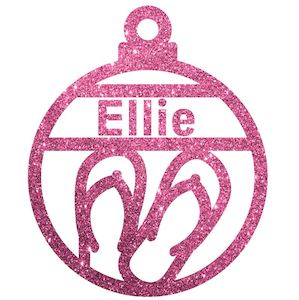 Christmas Decorations: Jandals Christmas Decoration - Personalised in any name